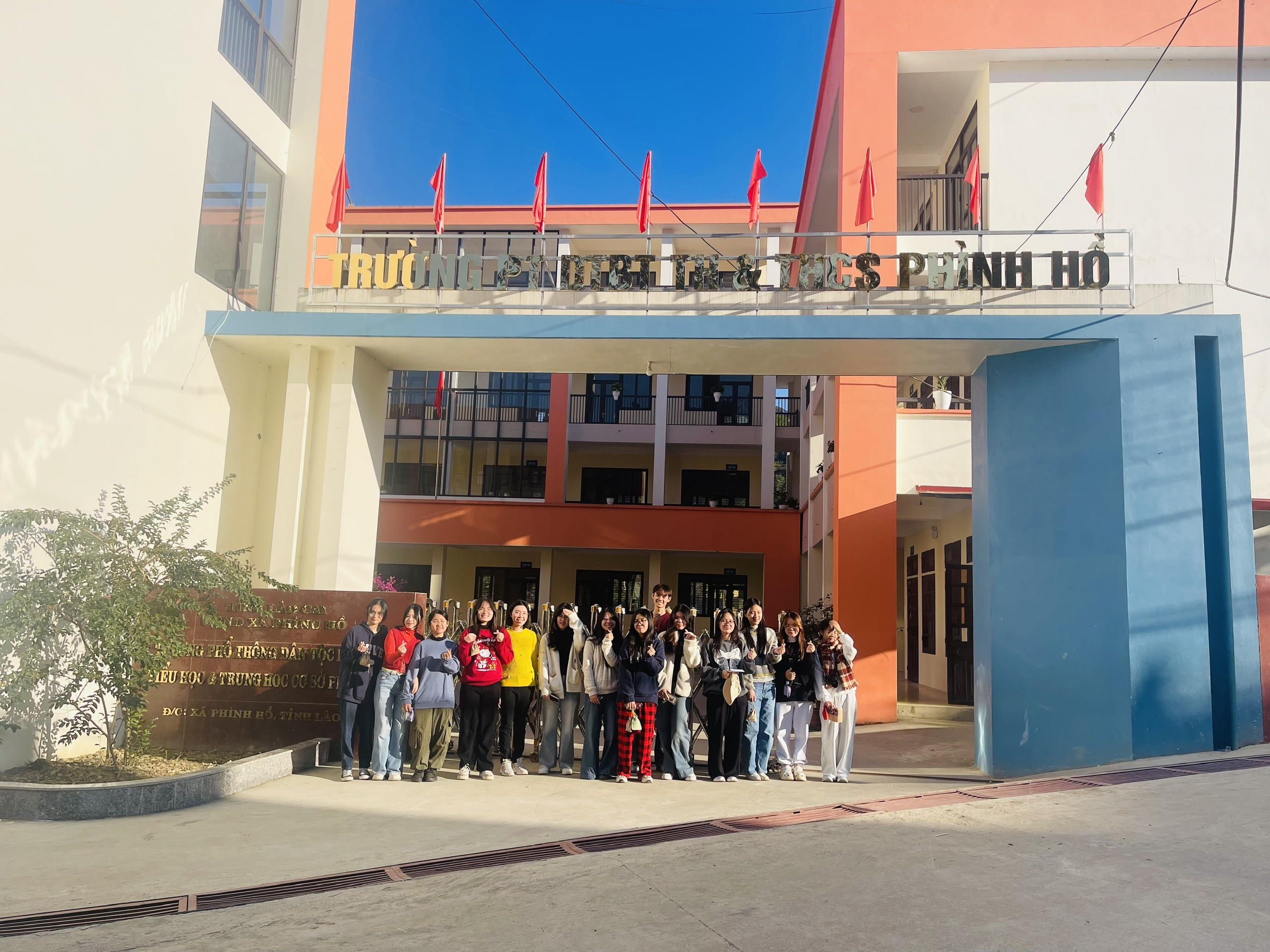 Rooted Routes Vietnam with a local school